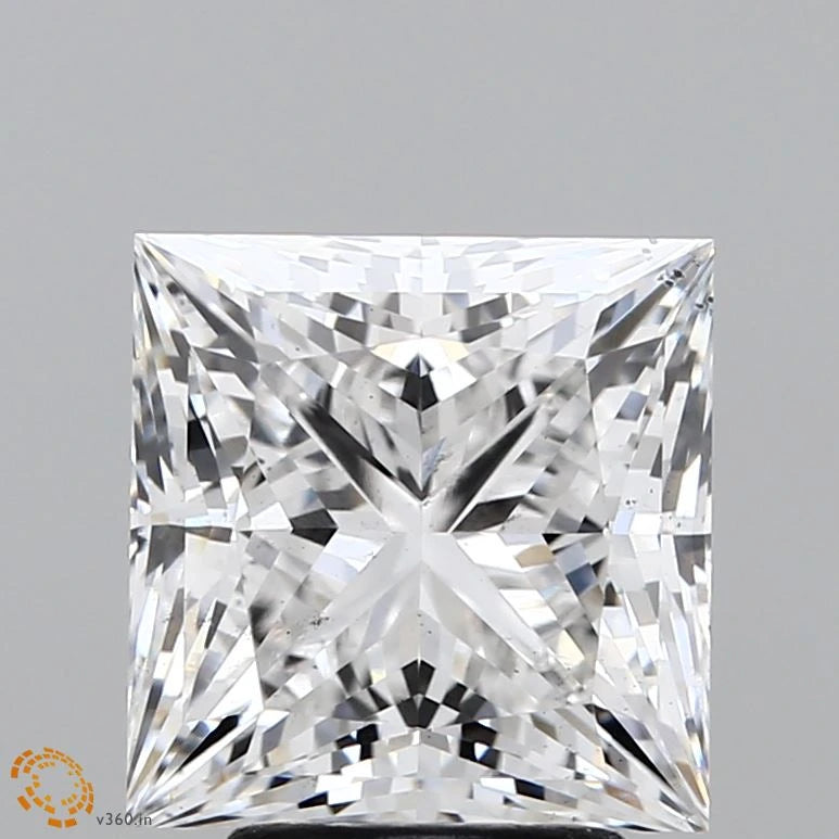 4.00 Carat Princess Lab Grown Diamond, Excellent Polish, E Color, VS2 Clarity