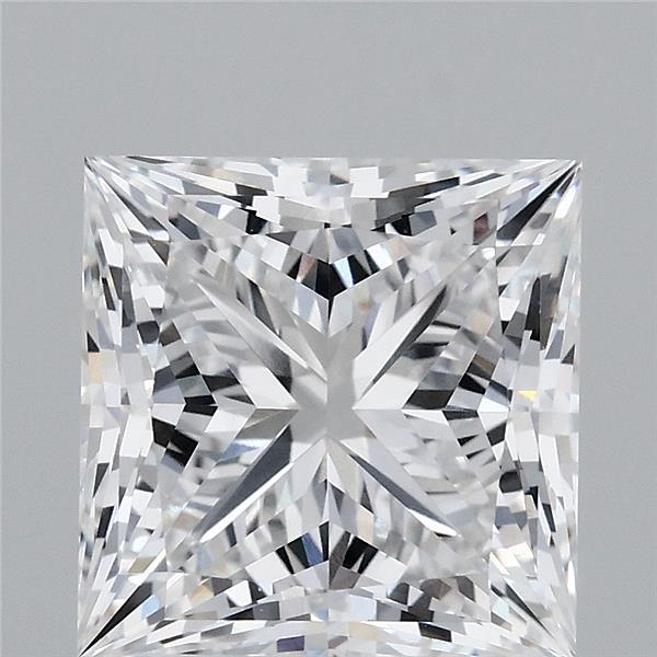 4.03 Carat Princess Lab Grown Diamond, Excellent Polish, D Color, VVS2 Clarity