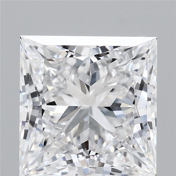 4.03 Carat Princess Lab Grown Diamond, Excellent Polish, E Color, VVS2 Clarity