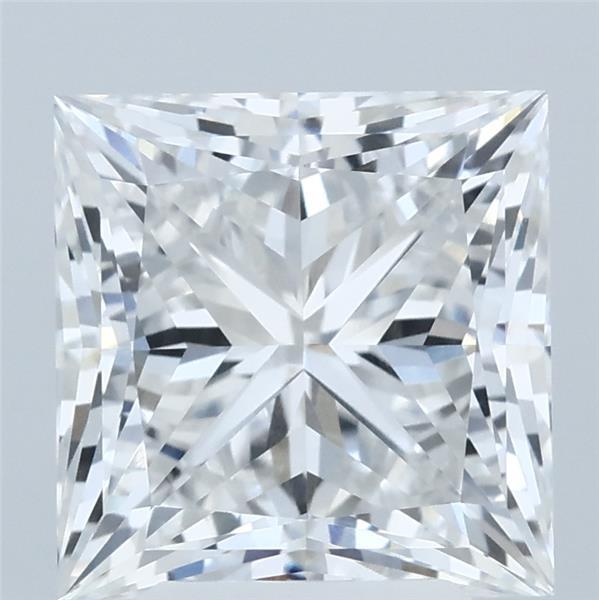 4.04 Carat Princess Lab Grown Diamond, Excellent Polish, E Color, VVS2 Clarity
