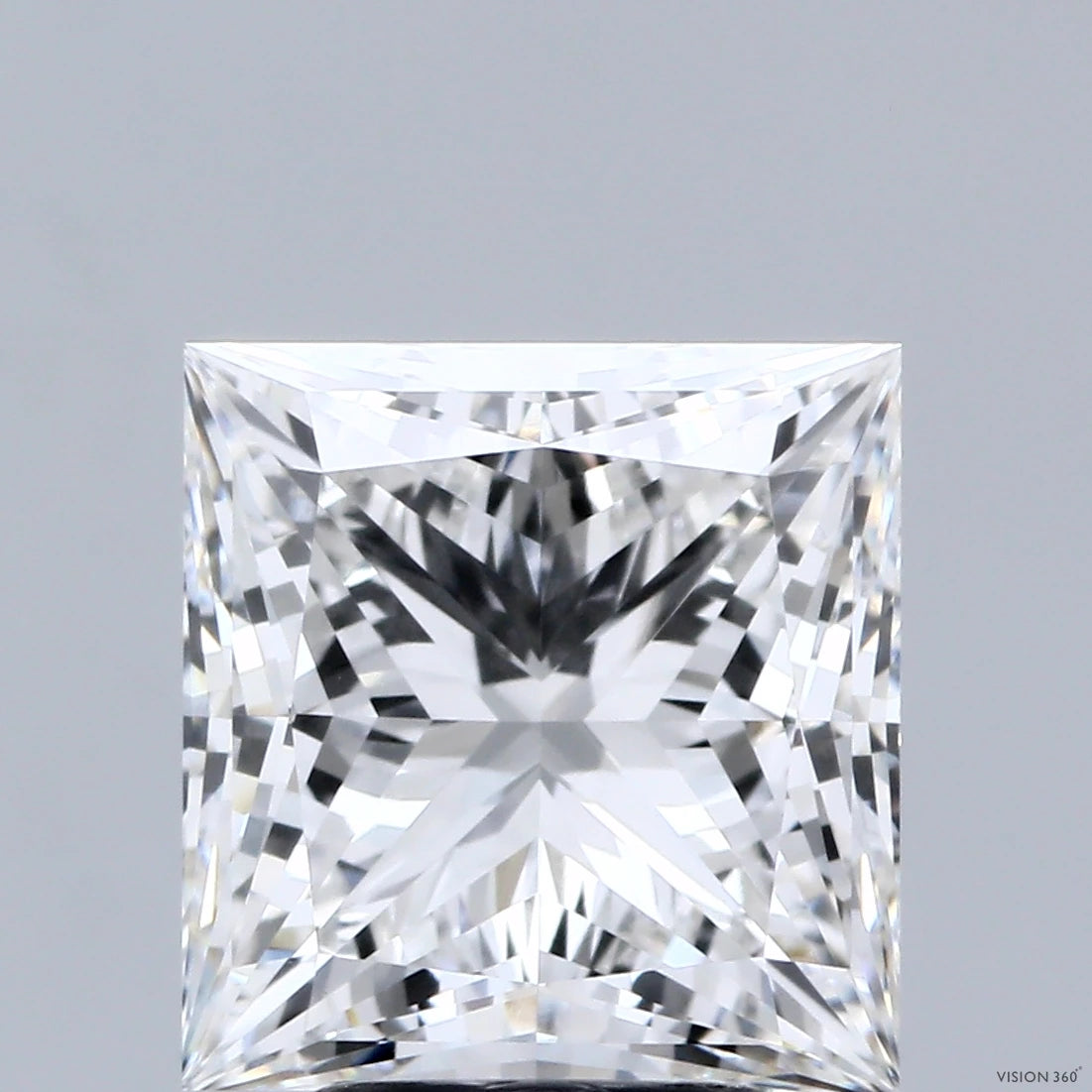 4.04 Carat Princess Lab Grown Diamond, Excellent Polish, E Color, VVS2 Clarity