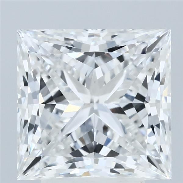 4.05 Carat Princess Lab Grown Diamond, Excellent Polish, E Color, VS1 Clarity