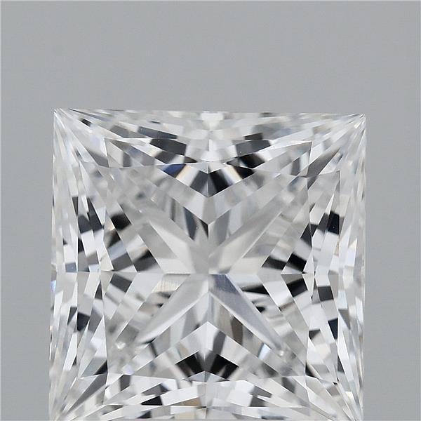 4.07 Carat Princess Lab Grown Diamond, Excellent Polish, E Color, VVS2 Clarity