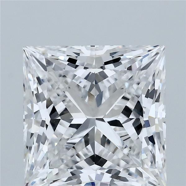 4.08 Carat Princess Lab Grown Diamond, Excellent Polish, D Color, VVS2 Clarity