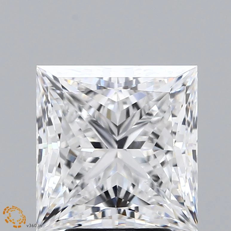 4.20 Carat Princess Lab Grown Diamond, Excellent Polish, D Color, VVS2 Clarity
