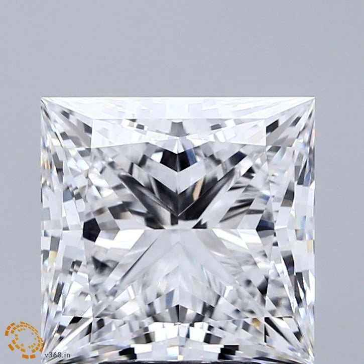 4.25 Carat Princess Lab Grown Diamond, Excellent Polish, D Color, VS1 Clarity