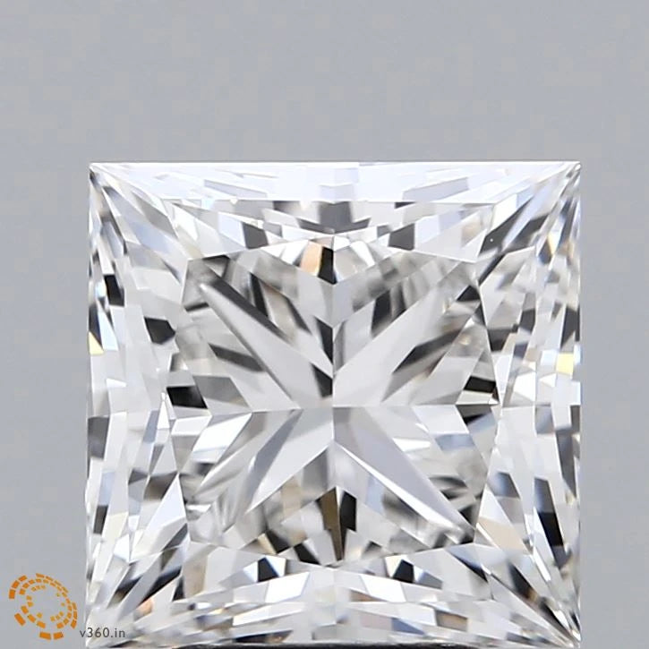 4.45 Carat Princess Lab Grown Diamond, Excellent Polish, G Color, VVS2 Clarity