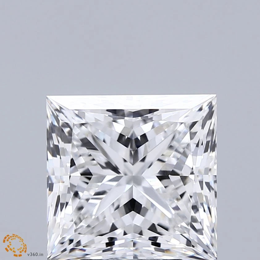 4.55 Carat Princess Lab Grown Diamond, Excellent Polish, E Color, VS1 Clarity