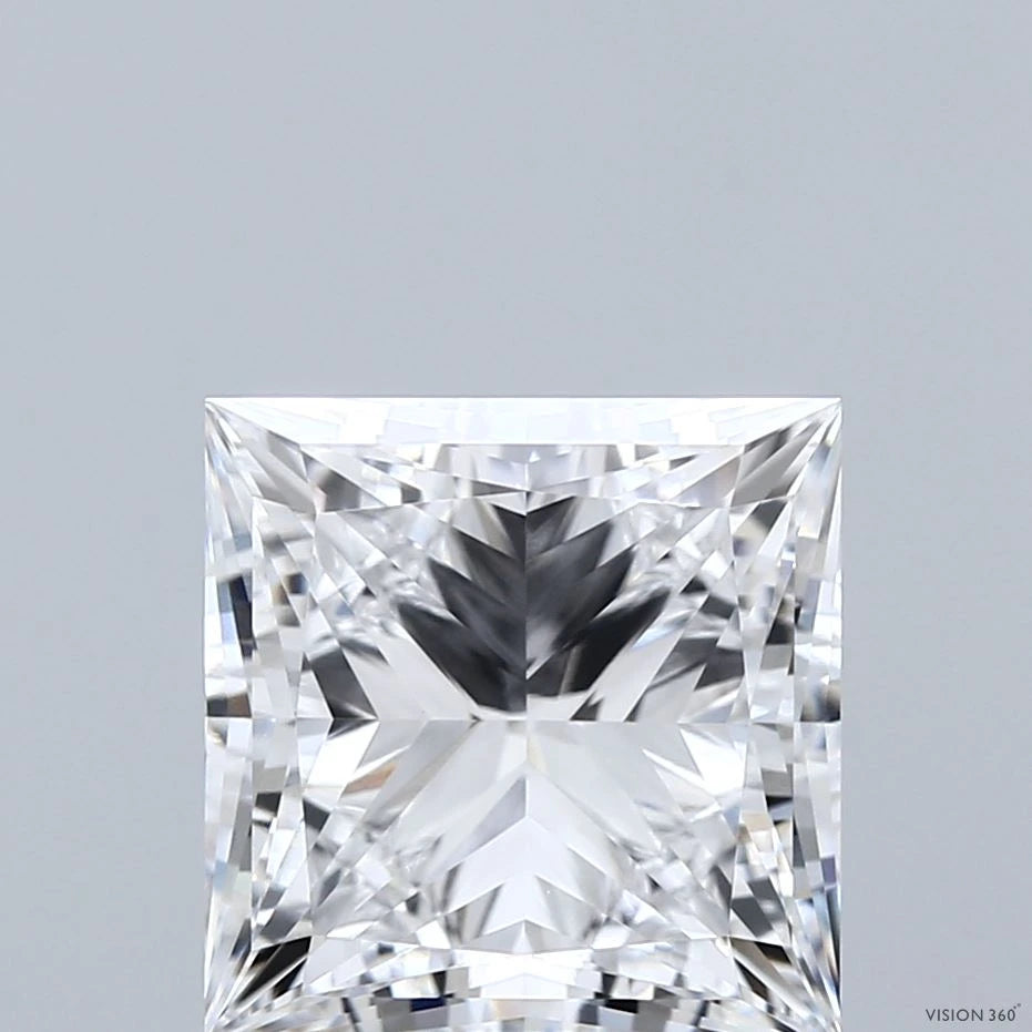 4.59 Carat Princess Lab Grown Diamond, Excellent Polish, D Color, VVS2 Clarity