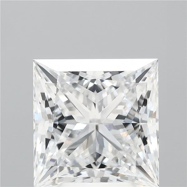 4.62 Carat Princess Lab Grown Diamond, Excellent Polish, E Color, VVS2 Clarity