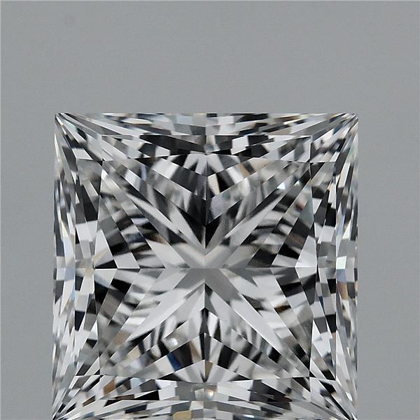 4.67 Carat Princess Lab Grown Diamond, Excellent Polish, F Color, VVS2 Clarity