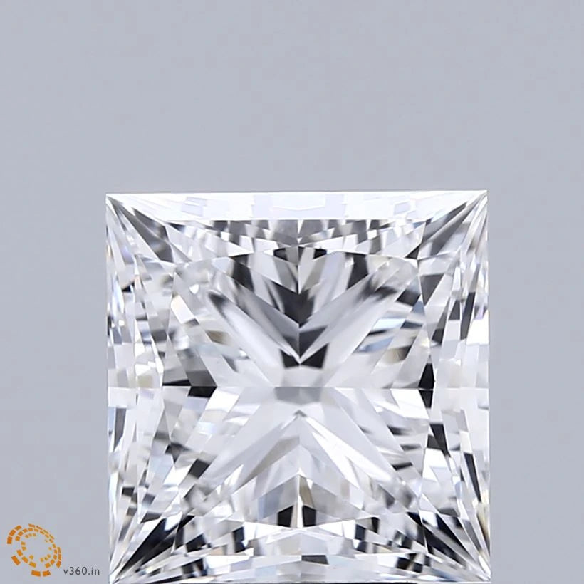 4.69 Carat Princess Lab Grown Diamond, Excellent Polish, E Color, VVS2 Clarity