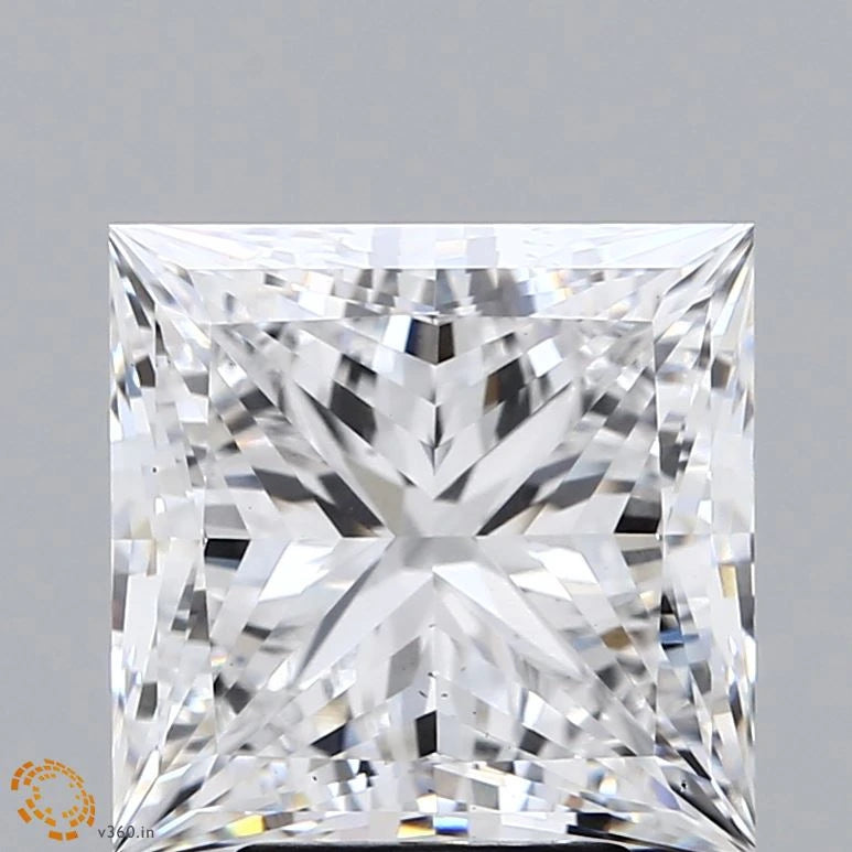 4.93 Carat Princess Lab Grown Diamond, Excellent Polish, E Color, VS2 Clarity