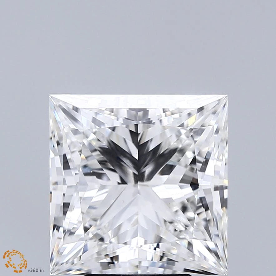 5.11 Carat Princess Lab Grown Diamond, Excellent Polish, F Color, VVS2 Clarity