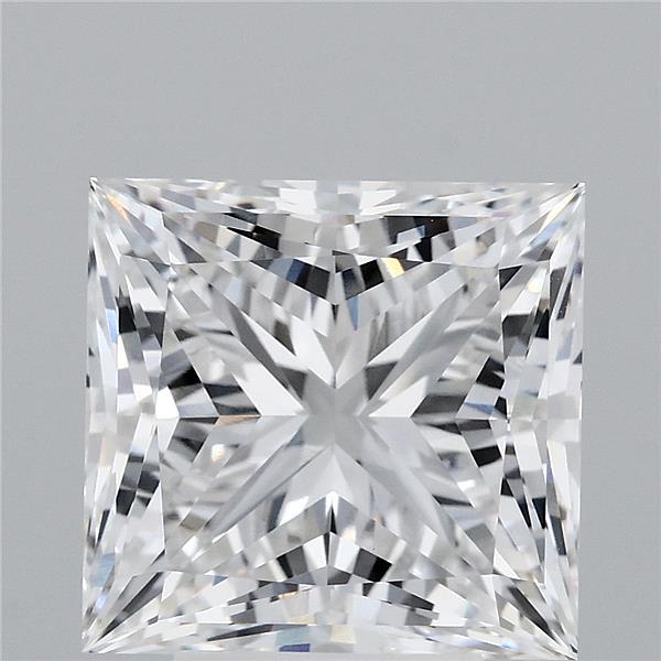 5.31 Carat Princess Lab Grown Diamond, Excellent Polish, D Color, VVS2 Clarity