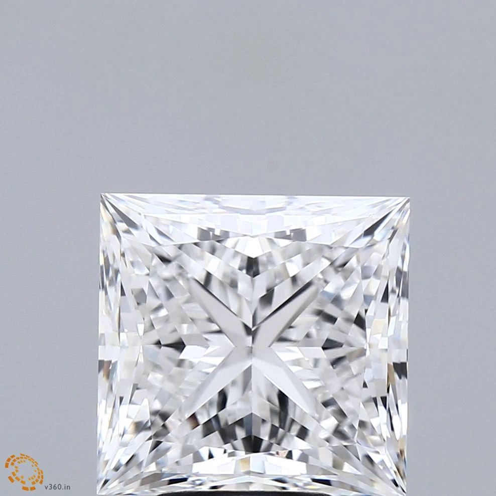 5.72 Carat Princess Lab Grown Diamond, Excellent Polish, E Color, VVS1 Clarity