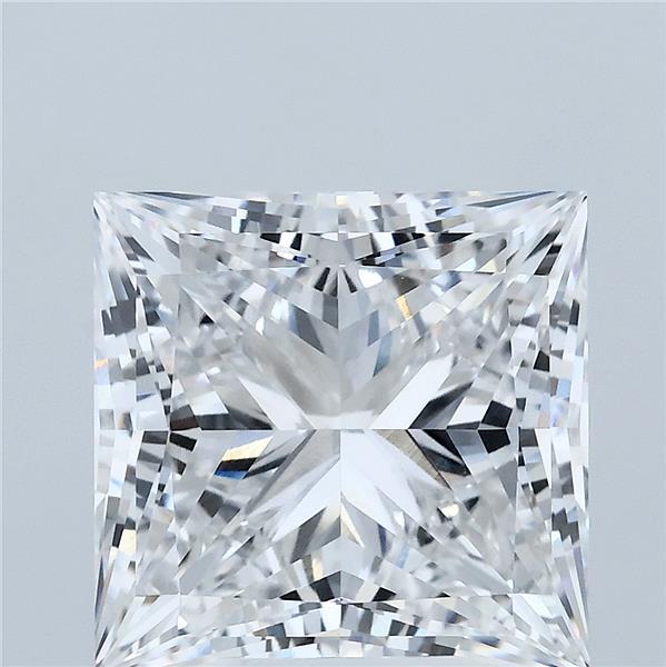 6.01 Carat Princess Lab Grown Diamond, Excellent Polish, E Color, VVS1 Clarity