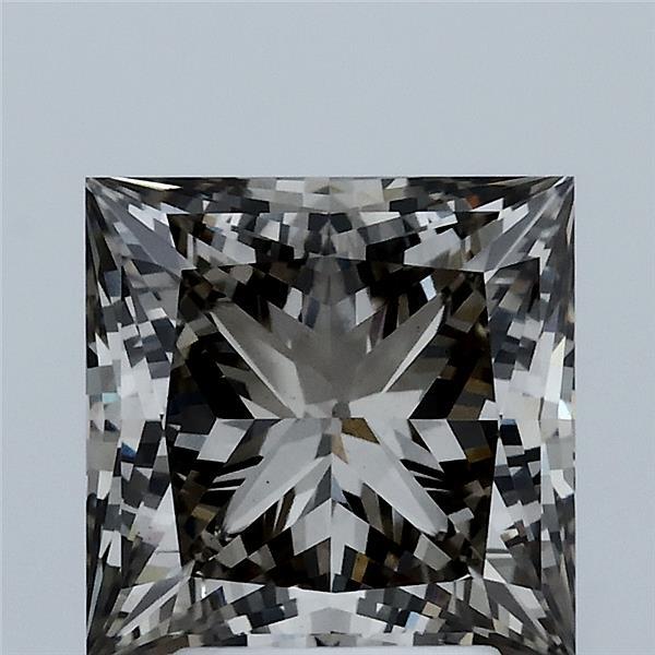 3.01 Carat Princess Lab Grown Diamond, Fancy Grey Color, VS1 Clarity
