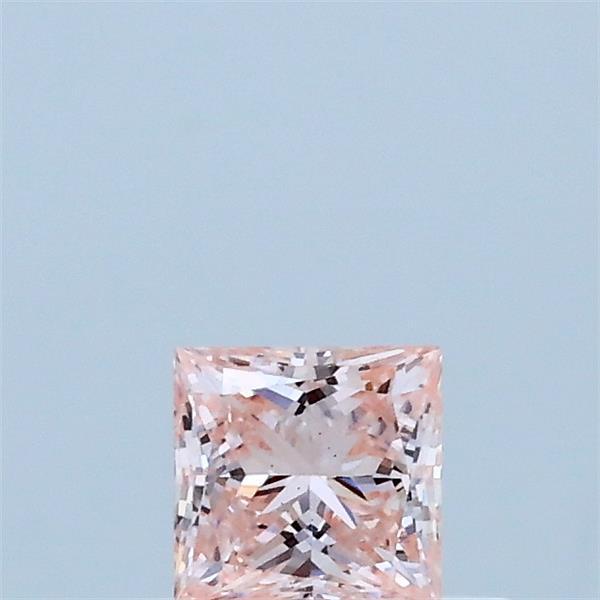 0.31 Carat Princess Lab Grown Diamond, Fancy Intense Pink Color, VS1 Clarity