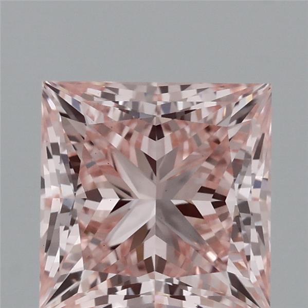 1.93 Carat Princess Lab Grown Diamond, Fancy Vivid Pink Color, VS1 Clarity