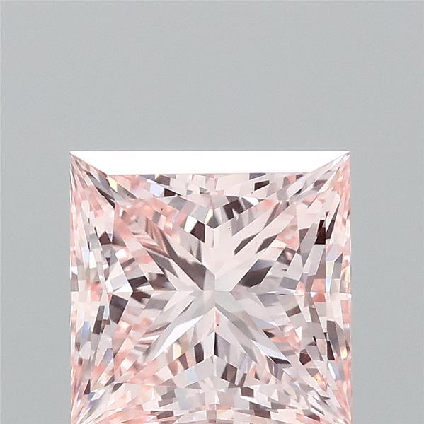2.44 Carat Princess Lab Grown Diamond, Fancy Intense Pink Color, VS1 Clarity