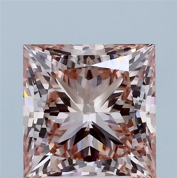 3.05 Carat Princess Lab Grown Diamond, Fancy Intense Pink Color, VS1 Clarity