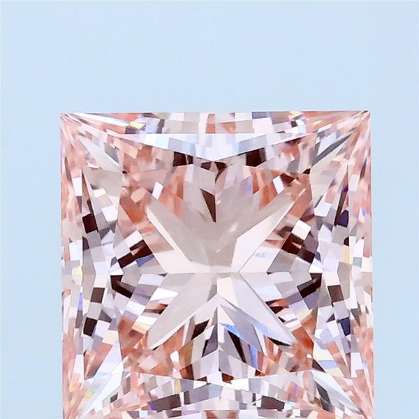 3.05 Carat Princess Lab Grown Diamond, Fancy Intense Pink Color, VVS2 Clarity