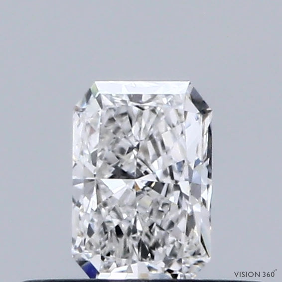 0.31 Carat Radiant Lab Grown Diamond, Very Good Polish, D Color, VVS2 Clarity