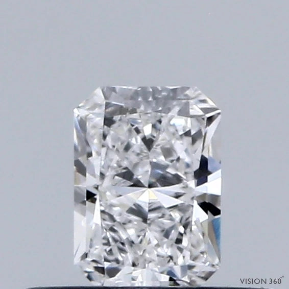 0.31 Carat Radiant Lab Grown Diamond, Very Good Polish, D Color, VVS2 Clarity