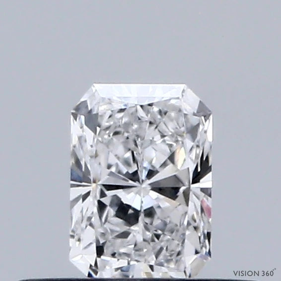 0.33 Carat Radiant Lab Grown Diamond, Very Good Polish, D Color, VVS2 Clarity