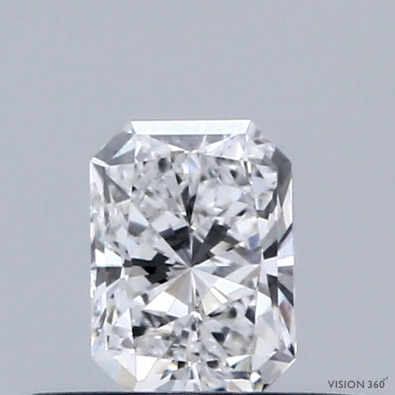 0.33 Carat Radiant Lab Grown Diamond, Very Good Polish, D Color, VVS2 Clarity