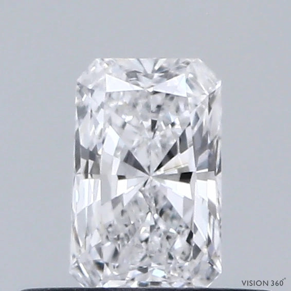 0.34 Carat Radiant Lab Grown Diamond, Very Good Polish, D Color, VVS2 Clarity