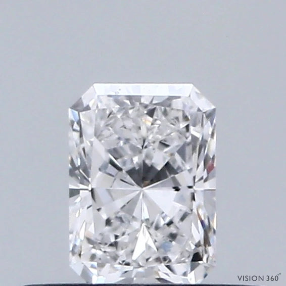 0.35 Carat Radiant Lab Grown Diamond, Very Good Polish, D Color, VVS2 Clarity