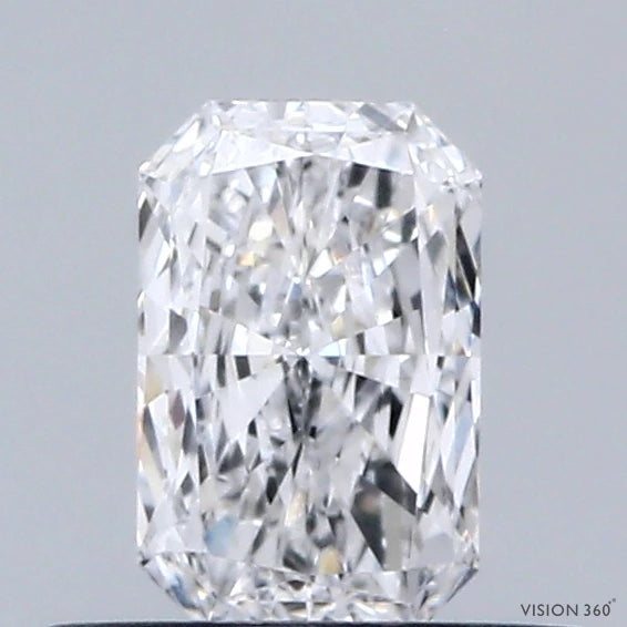 0.36 Carat Radiant Lab Grown Diamond, Very Good Polish, E Color, VVS1 Clarity