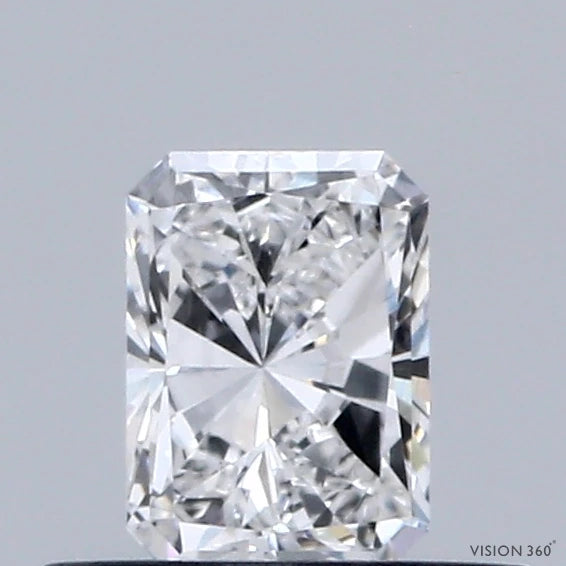 0.39 Carat Radiant Lab Grown Diamond, Very Good Polish, D Color, VVS1 Clarity