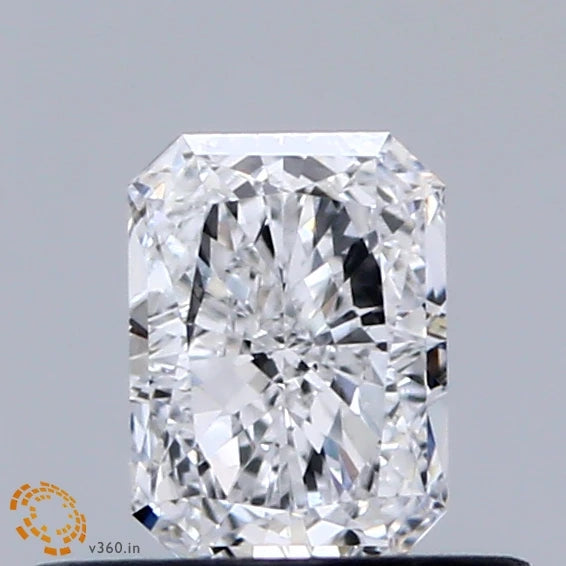 0.42 Carat Radiant Lab Grown Diamond, Very Good Polish, D Color, VVS2 Clarity