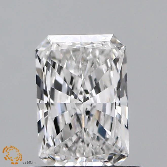 0.45 Carat Radiant Lab Grown Diamond, Very Good Polish, E Color, VVS2 Clarity