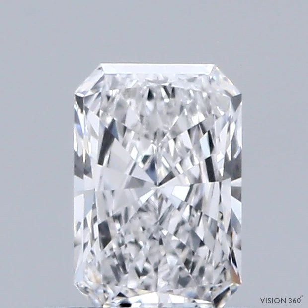 0.52 Carat Radiant Lab Grown Diamond, Excellent Polish, D Color, VS1 Clarity