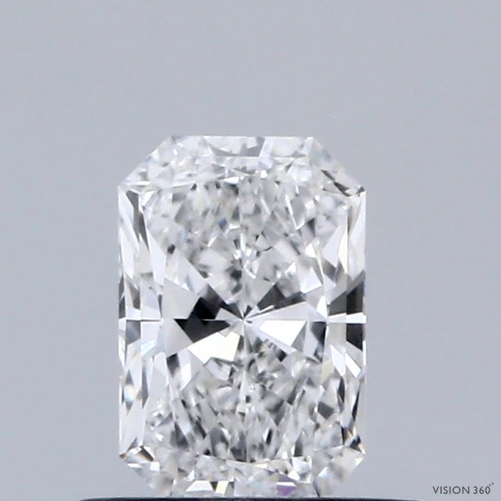 0.56 Carat Radiant Lab Grown Diamond, Very Good Polish, D Color, VVS2 Clarity