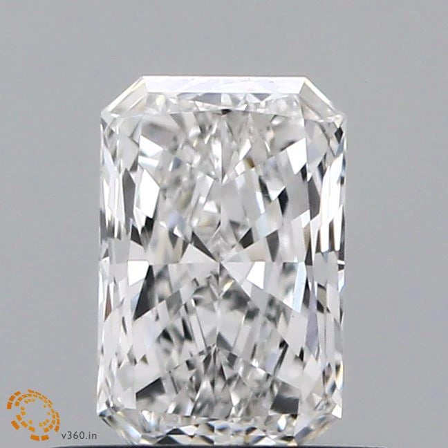 0.57 Carat Radiant Lab Grown Diamond, Very Good Polish, E Color, VVS2 Clarity