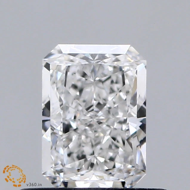 0.63 Carat Radiant Lab Grown Diamond, Excellent Polish, E Color, VVS2 Clarity