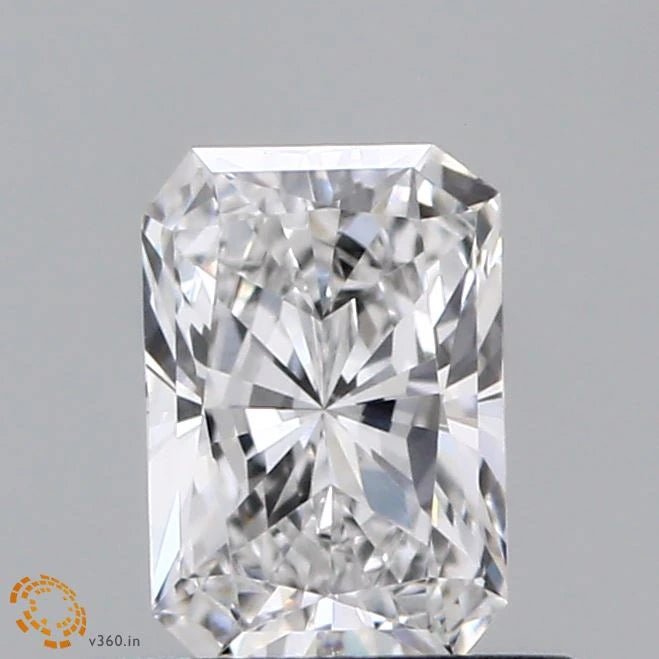0.64 Carat Radiant Lab Grown Diamond, Excellent Polish, D Color, VVS2 Clarity
