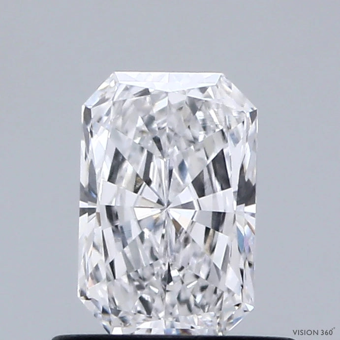 0.65 Carat Radiant Lab Grown Diamond, Very Good Polish, D Color, VVS2 Clarity