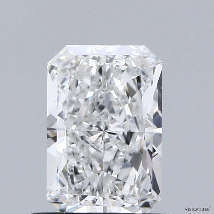 0.77 Carat Radiant Lab Grown Diamond, Excellent Polish, E Color, VS1 Clarity