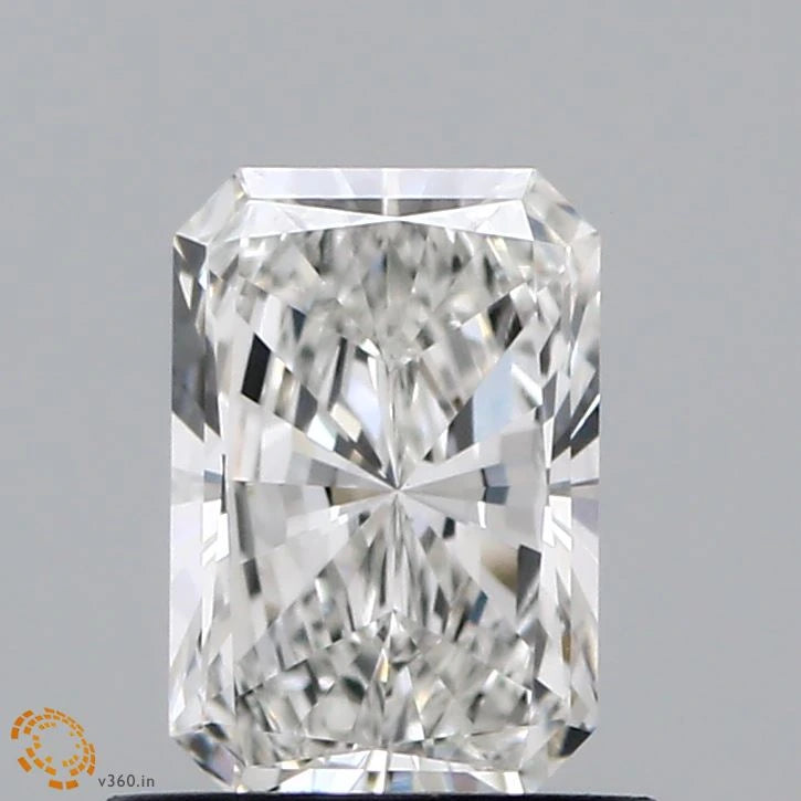 0.77 Carat Radiant Lab Grown Diamond, Very Good Polish, F Color, VVS2 Clarity
