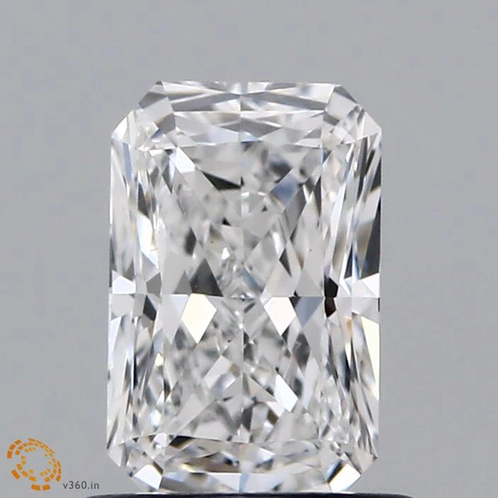 0.79 Carat Radiant Lab Grown Diamond, Very Good Polish, E Color, VS1 Clarity