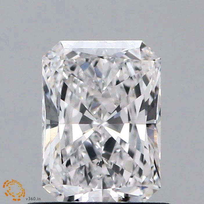 0.82 Carat Radiant Lab Grown Diamond, Very Good Polish, D Color, VVS2 Clarity
