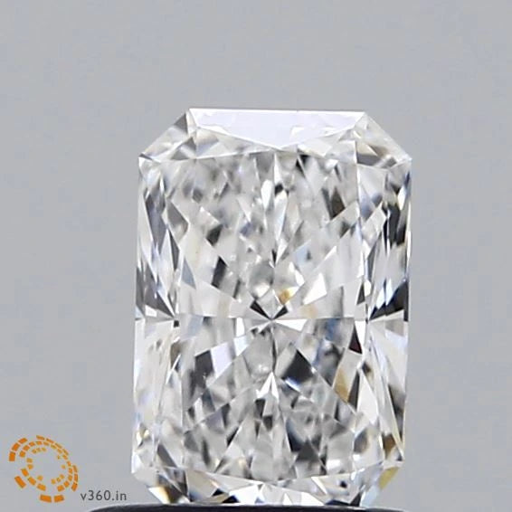 0.84 Carat Radiant Lab Grown Diamond, Very Good Polish, E Color, VVS2 Clarity