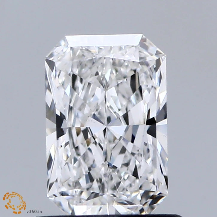 0.96 Carat Radiant Lab Grown Diamond, Excellent Polish, E Color, VS1 Clarity