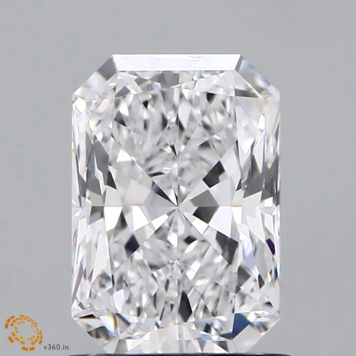 1.04 Carat Radiant Lab Grown Diamond, Excellent Polish, D Color, VVS1 Clarity
